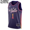 Barn Phoenix Suns Tröja Devin Booker Nike 2023-24 City Edition Lila Swingman